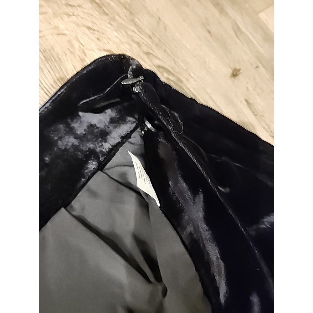 Talbots velvet pants black stretch Side Zip Wide Leg Size 14 - Picture 4 of 10